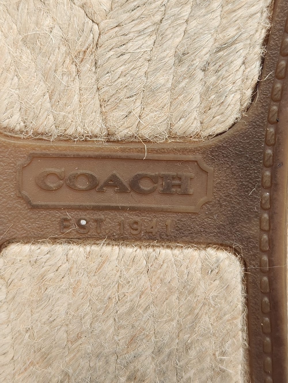 Coach Slingback Espadrilles 9 Black Jacquard Signature Rayanne A1128 Jute Flats - Picture 14 of 14